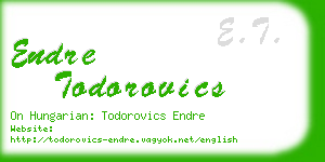 endre todorovics business card